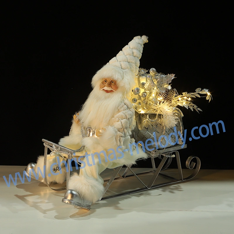 50*54CM  Santa Claus with light cart