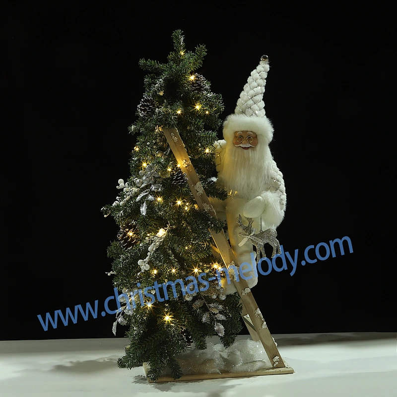 38*20*90CM Santa Claus with light ladder