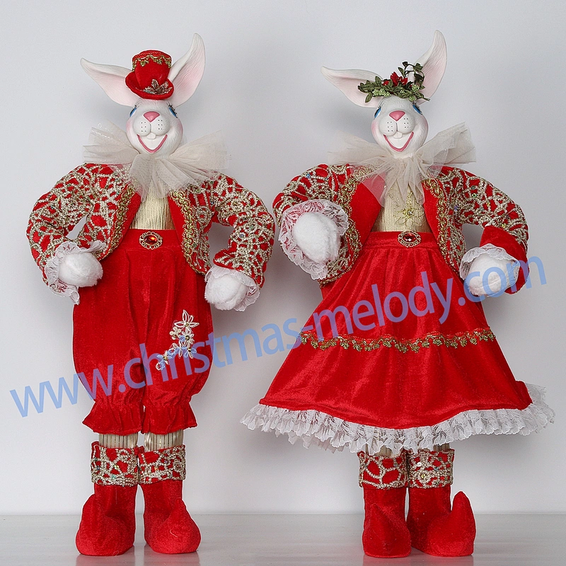75CM  Christmas Elf rabbit AB set