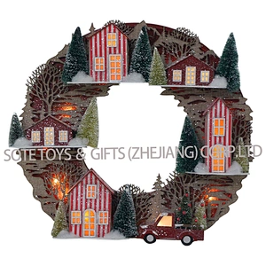 41*40CM Christmas Wreath Village