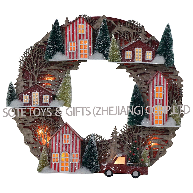41*40CM Christmas Wreath Village