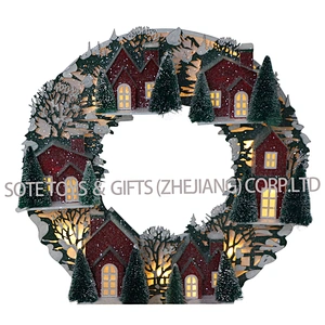 41*40CM Christmas Wreath Village
