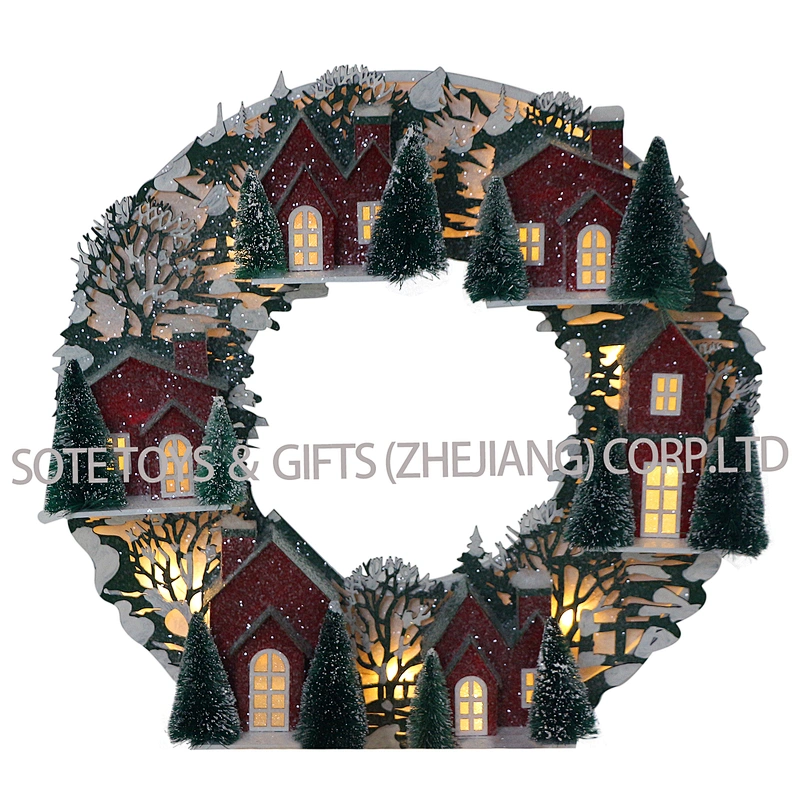 41*40CM Christmas Wreath Village
