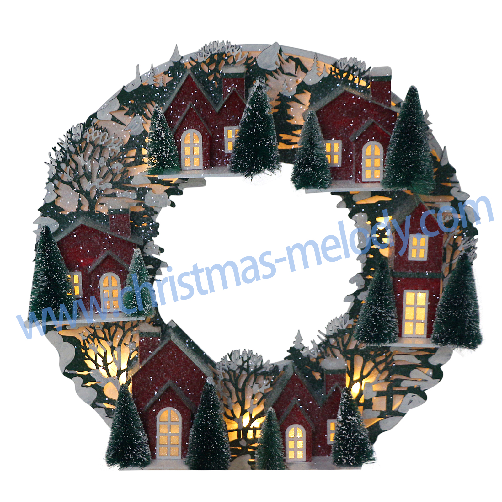 41*40CM Christmas Wreath Village