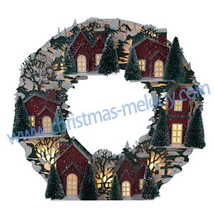 41*40CM Christmas Wreath Village