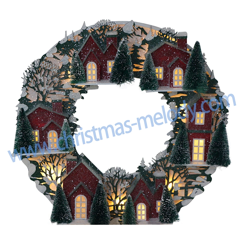 41*40CM Christmas Wreath Village