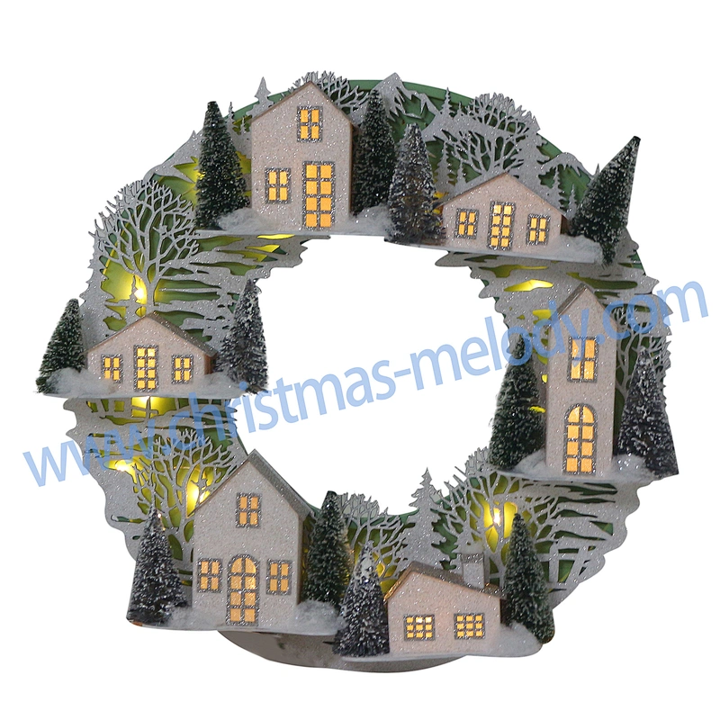 41*40CM Christmas Wreath Village
