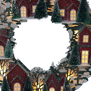 41*40CM Christmas Wreath Village