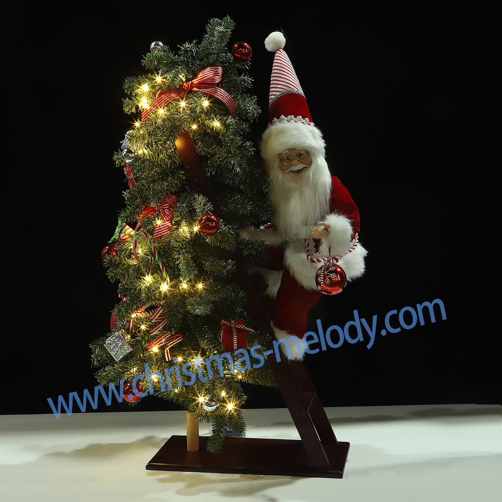 38*20*90CM Santa Claus with light ladder