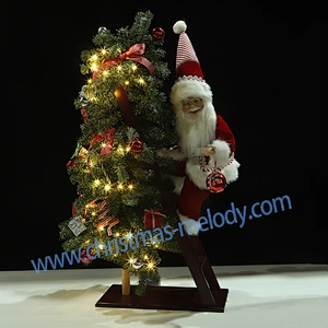 38*20*90CM Santa Claus with light ladder