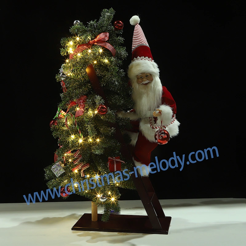 38*20*90CM Santa Claus with light ladder