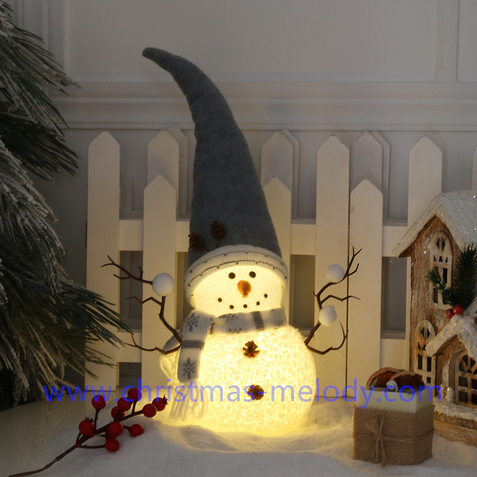 Christmas Snowman with lights
