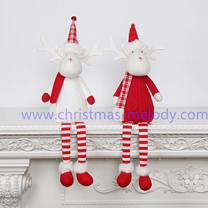 A pair of deer with Christmas lights
