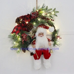 50*70CM Santa Claus with lantern wreath
