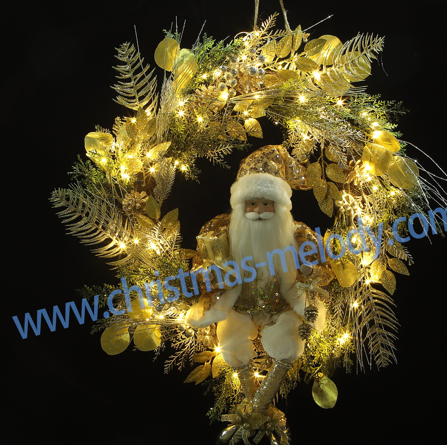 50*70CM Santa Claus with lantern wreath