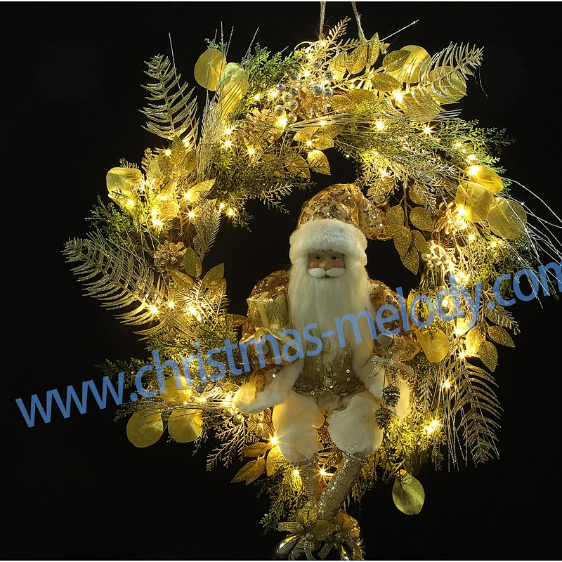 50*70CM Santa Claus with lantern wreath