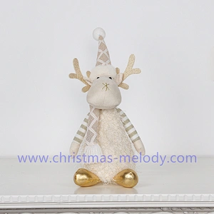 A pair of deer with Christmas lights