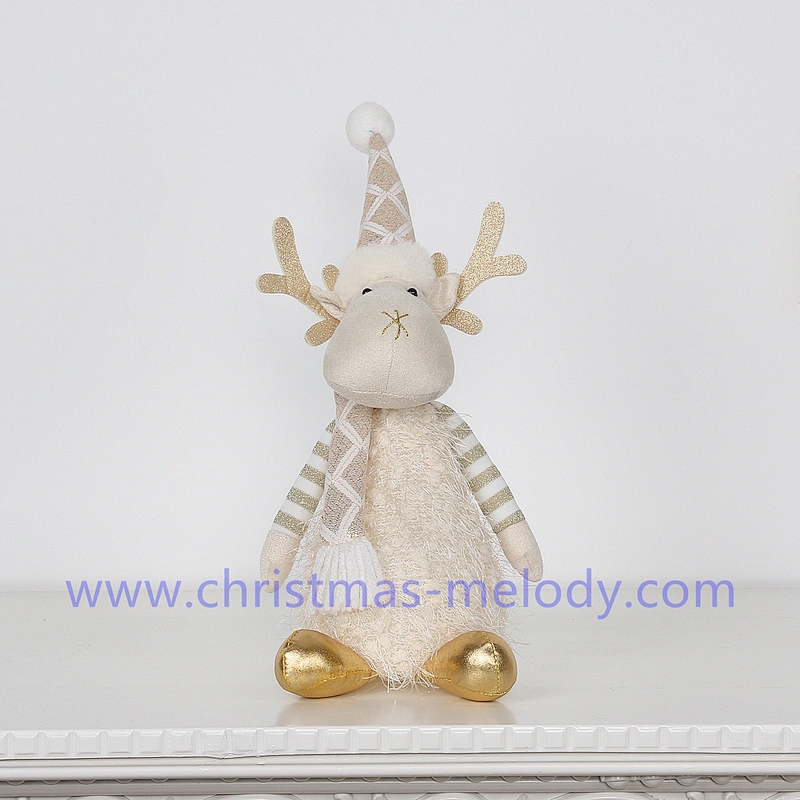 A pair of deer with Christmas lights