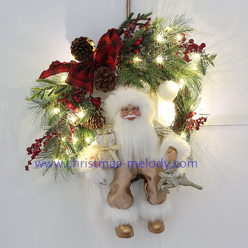 50*70CM Santa Claus with lantern wreath