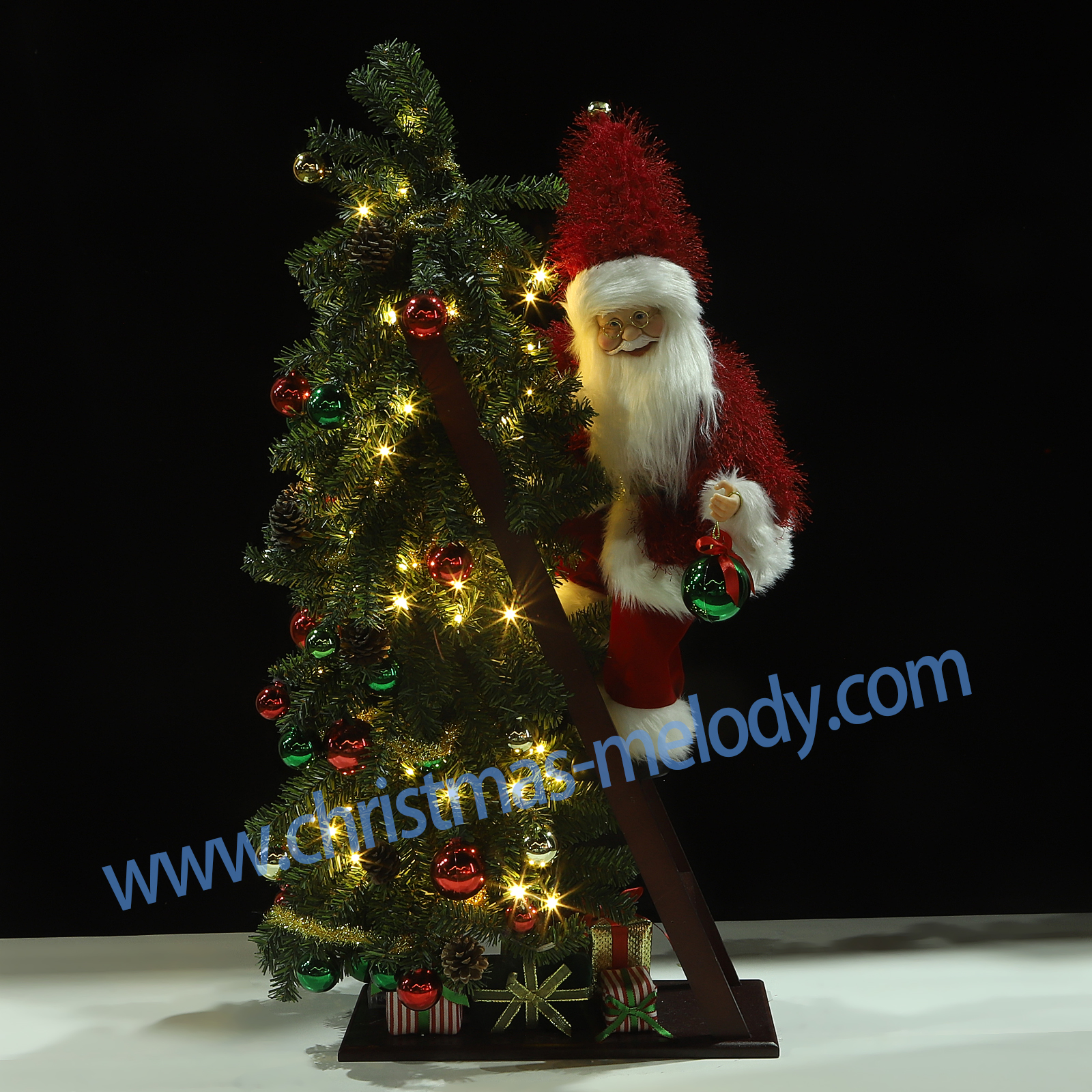 38*20*90CM Santa Claus with light ladder