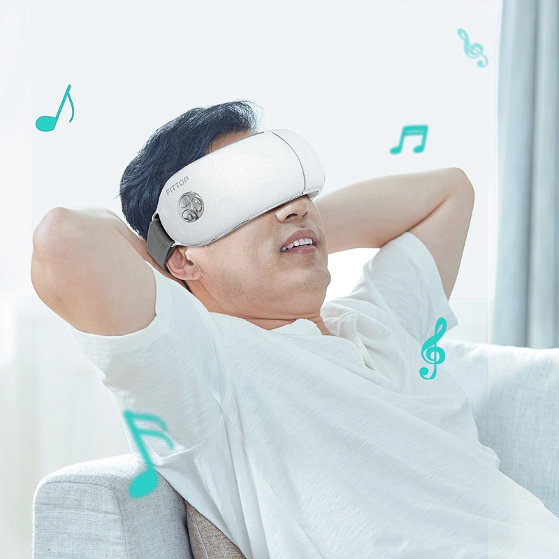 Compression Bluetooth Music Rechargeable Eye Therapy Massager for Relieve Eye Strain Dark Circles Dry Eye Improve Sleep