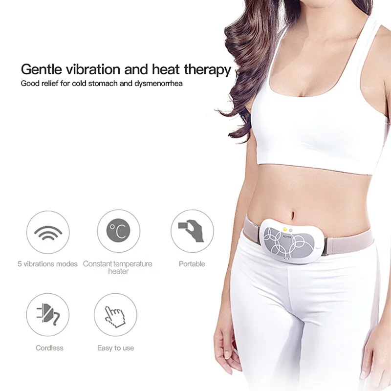 Multifunctional electric abdominal massage machine with heat massager rechargeable
