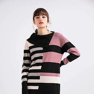 Ladies Winter Off Shoulder Knit Pullover 100% Cashmere Korean 2020 Women Sweater Custom