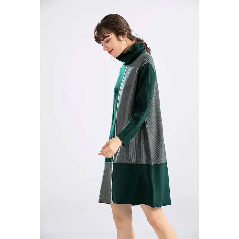 Fashion Casual choker  Long Knitted Sweater Dresses Women