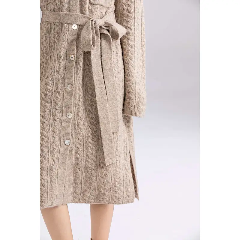 2020 wool long cardigan Ladies Sweaters Dresses for winter
