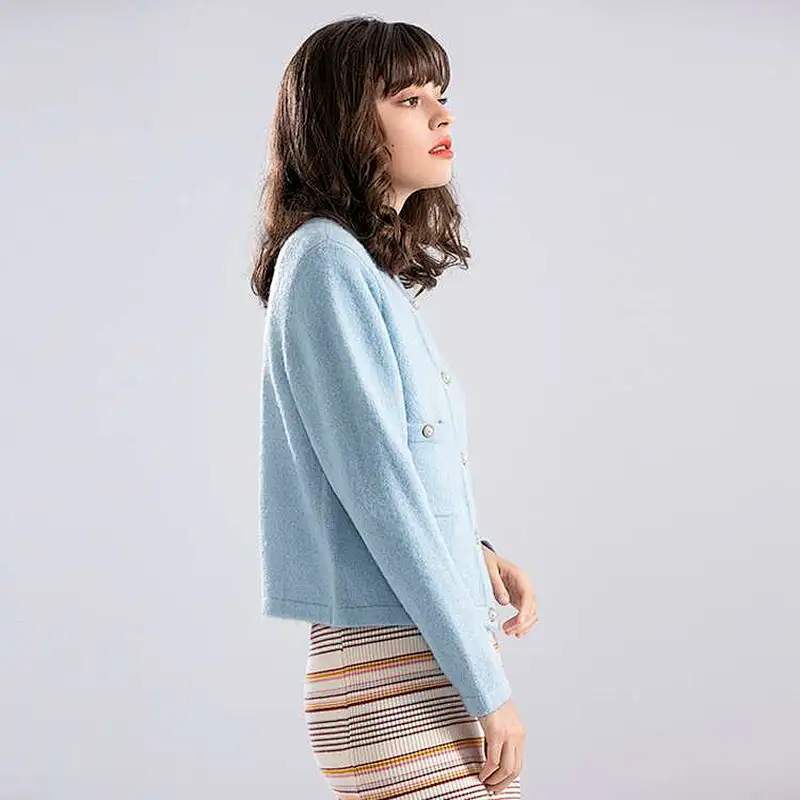 Wholesale sweaters woven cardigan sweater coat women