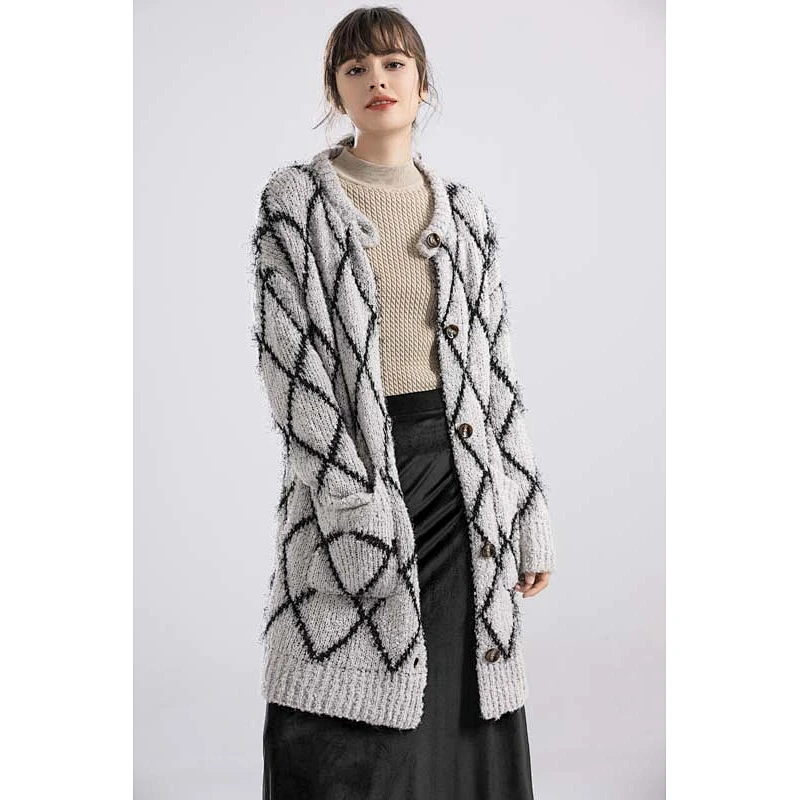 Newest design hot sale long coat cashmere sweater SWEATER COAT