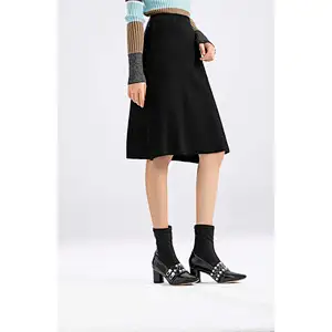 A line comfy Fitting knitwear Sweater skirt  For Autumn