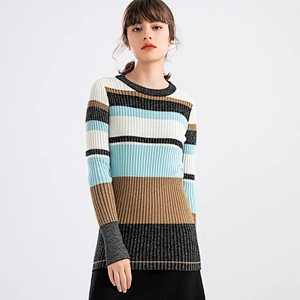 2020 Wholesale Custom Sweater Ladies Clothes Long Sleeve V-neck Solid Color Knitwear Casual Pullover Womens Sweaters