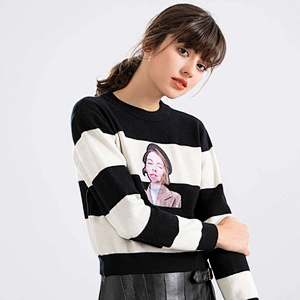 Wholesale Winter Casual Cable Long Sleeve Knit Thick Women Acrylic Sweater