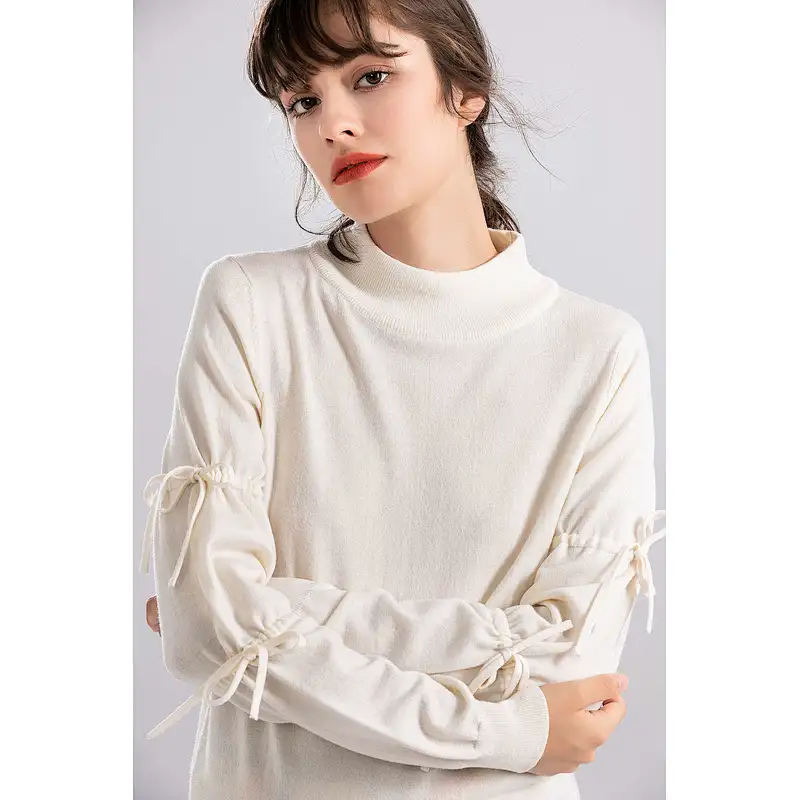 Cheap Neck Turtleneck Side Split Loose Woman Sweater