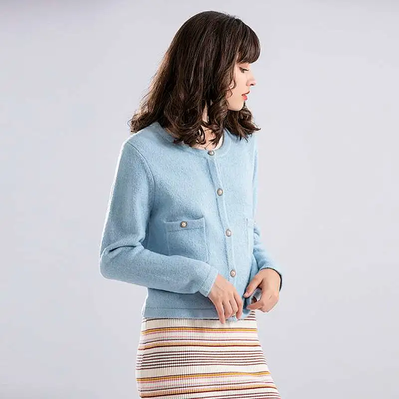 Wholesale sweaters woven cardigan sweater coat women