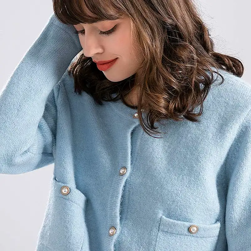 Wholesale sweaters woven cardigan sweater coat women