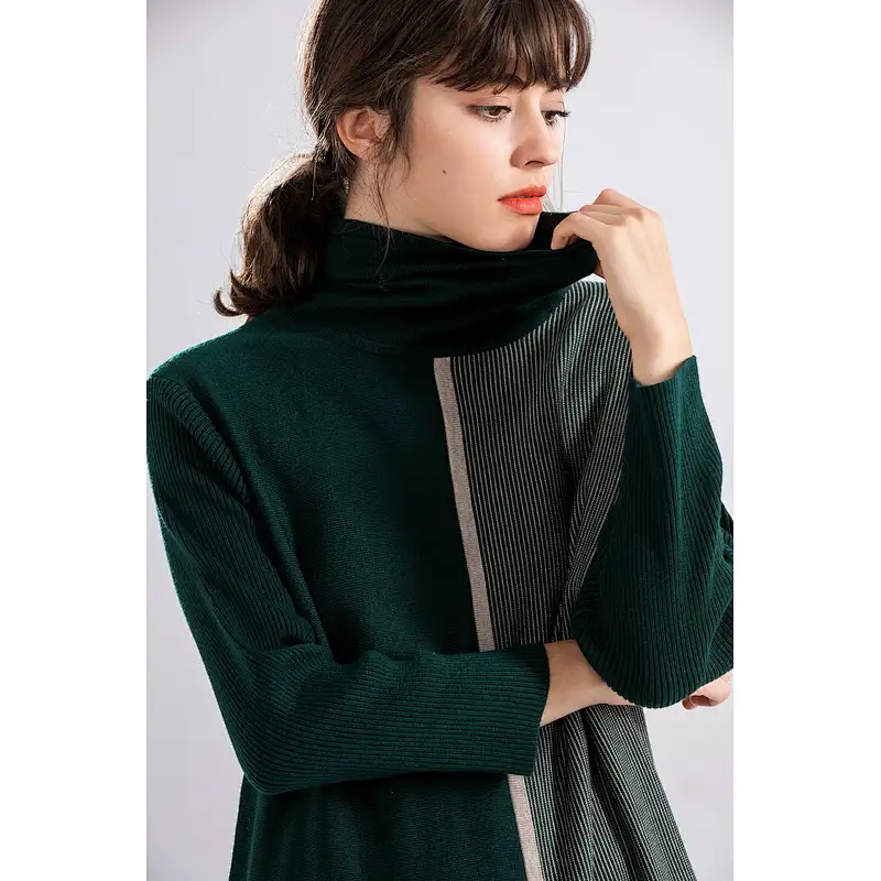 Fashion Casual choker  Long Knitted Sweater Dresses Women
