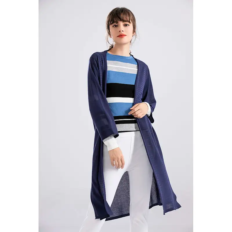 Anti-pilling Lady Cardigans V-neck Standard Thickness Women Sweater Jacket Wholesale