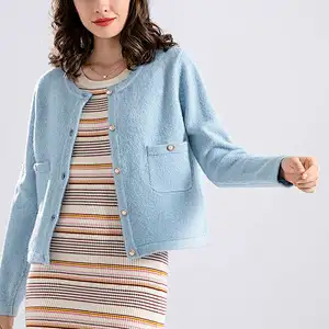 Wholesale sweaters woven cardigan sweater coat women