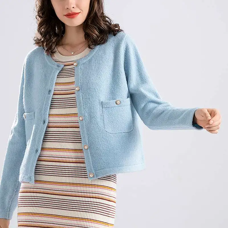 Wholesale sweaters woven cardigan sweater coat women