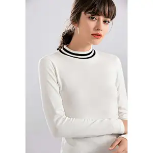 Premium Custom Woman O-neck Wool Cashmere Sweater