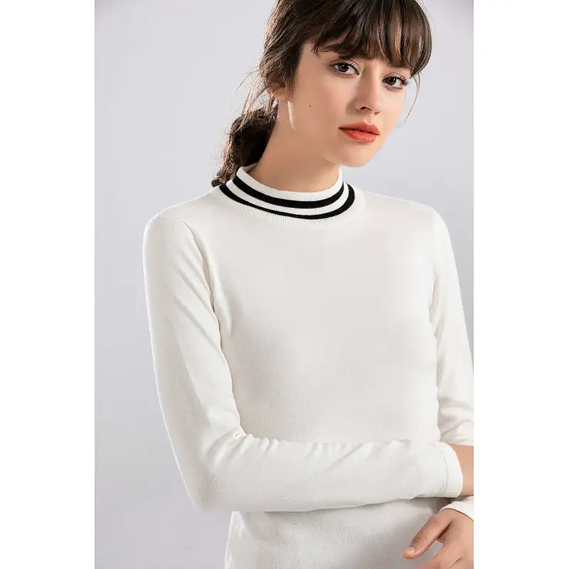 Premium Custom Woman O-neck Wool Cashmere Sweater