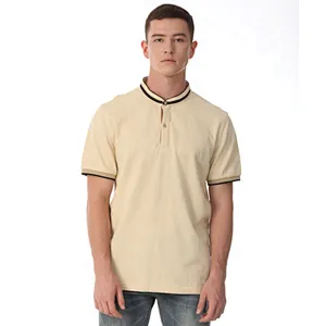 new style custom embroidered contrast collar polo shirt
