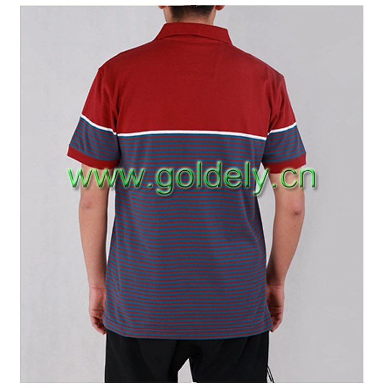 Color stitching two buttons short sleeve high quality jersey cotton polo shirt