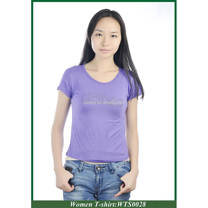 custom women blank tshirt no label 100% cotton t-shirt manufacturer china