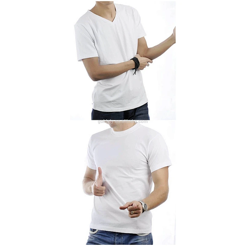 Round short sleeve blank velvet men t shirts for size M-XXL