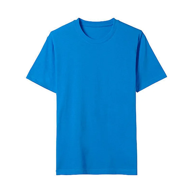 new style men's v-neck solid blue T-shirt with good quality