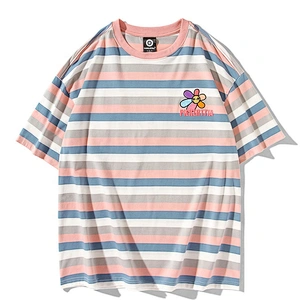 2020 Summer mini Daisy embroidered round collar for instagram popular logo rainbow lovers T-shirt