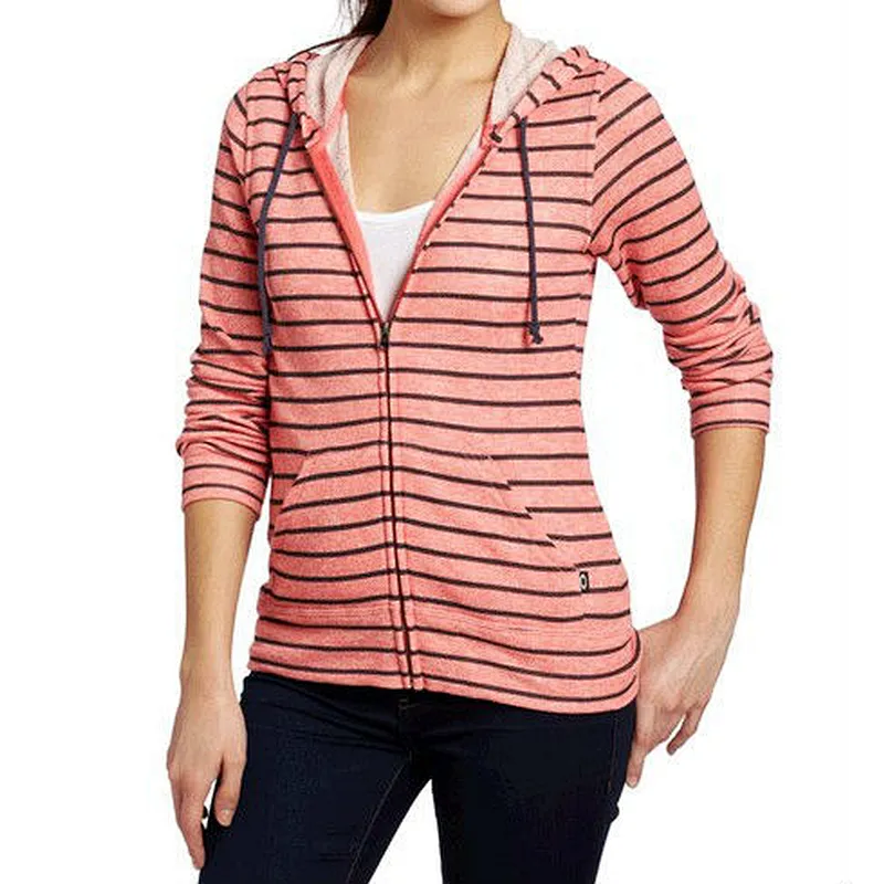 Custom design ladies zip up slim fit hoodie knitted wear supplier in China